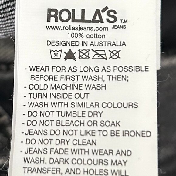 Rolla's Dusters High Rise Relaxed Dark Wash Jean Size 26 - Picture 8 of 8